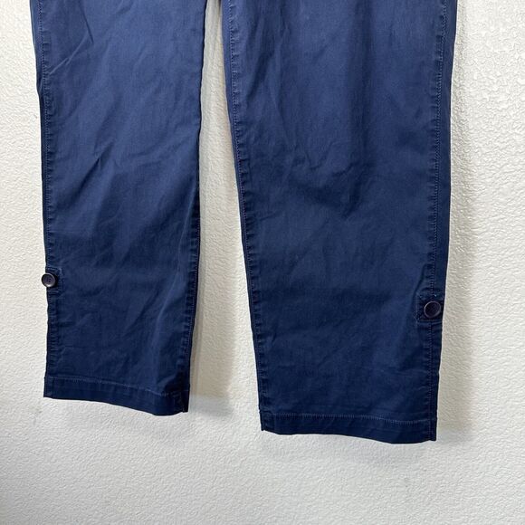Eileen Fisher Pants Women Size XS Blue Washed Organic Cotton Tencel Twill Crop - Picture 4 of 9